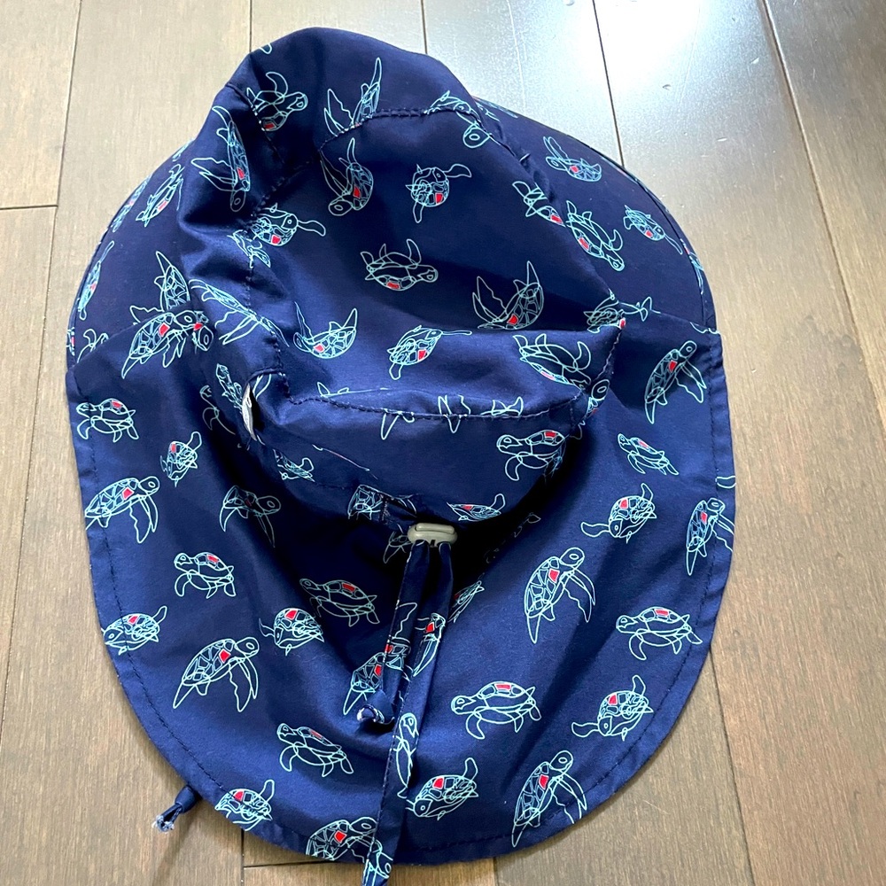 Kids Blue Turtle Print Sun Hat